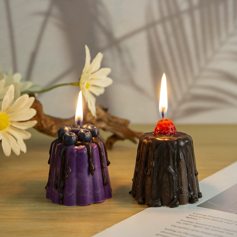 Home Fragrance Blueberry Scented Candle - 1 Adet Sevimli Puding Aromaterapi Mum,