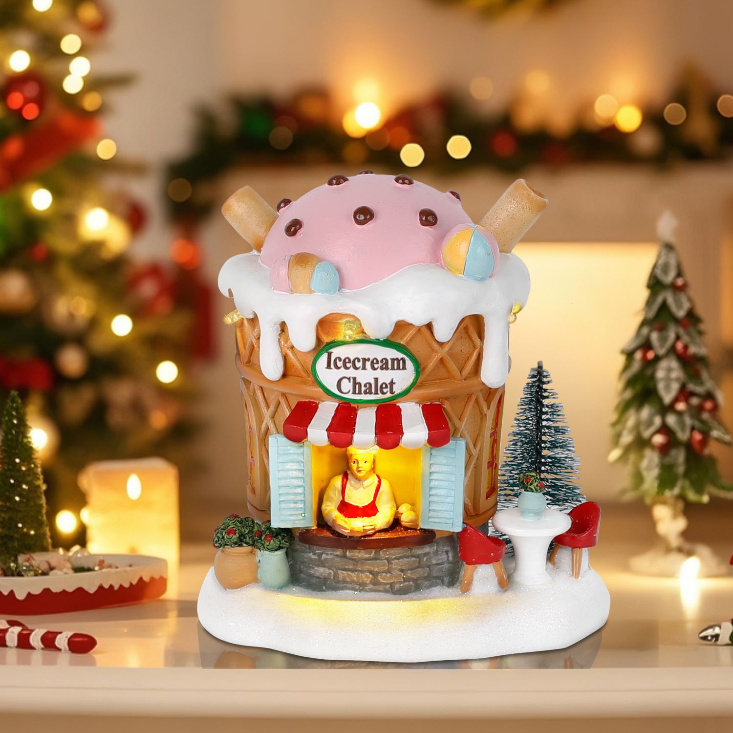 Home Fragrance Gingerbread - Işıklı Zencefilli Kurabiye Köyü Evi Noel