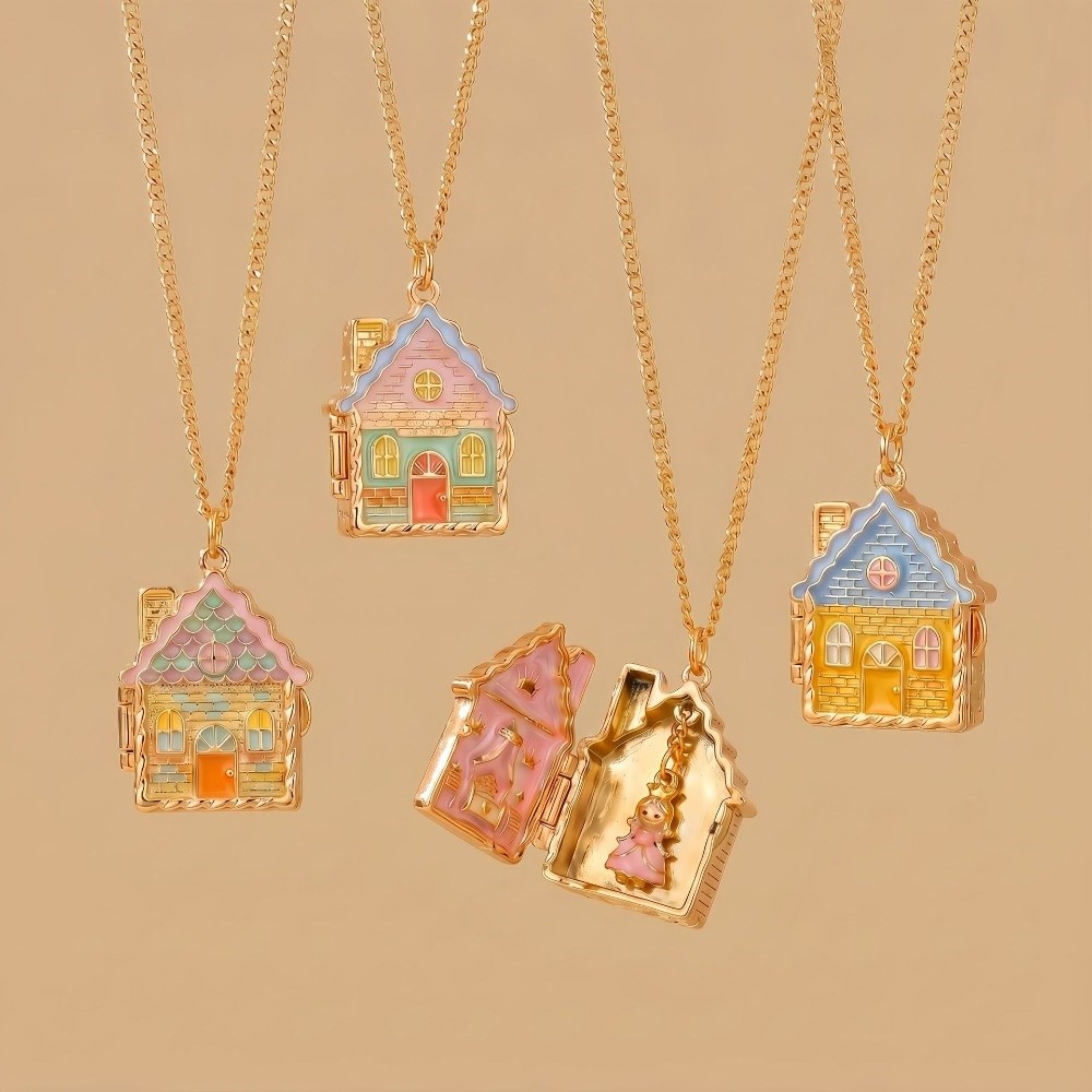 Home Fragrance Gingerbread - Renkli Zencefilli Kurabiye Evi Kolye Açılır